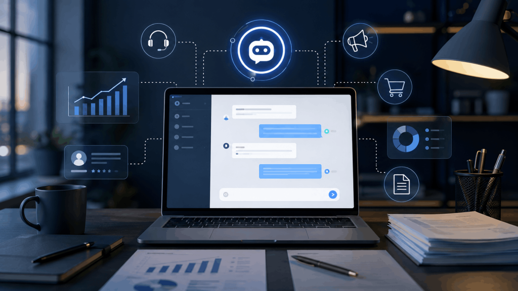AI chatbot for business supporting customer service, marketing and productivity