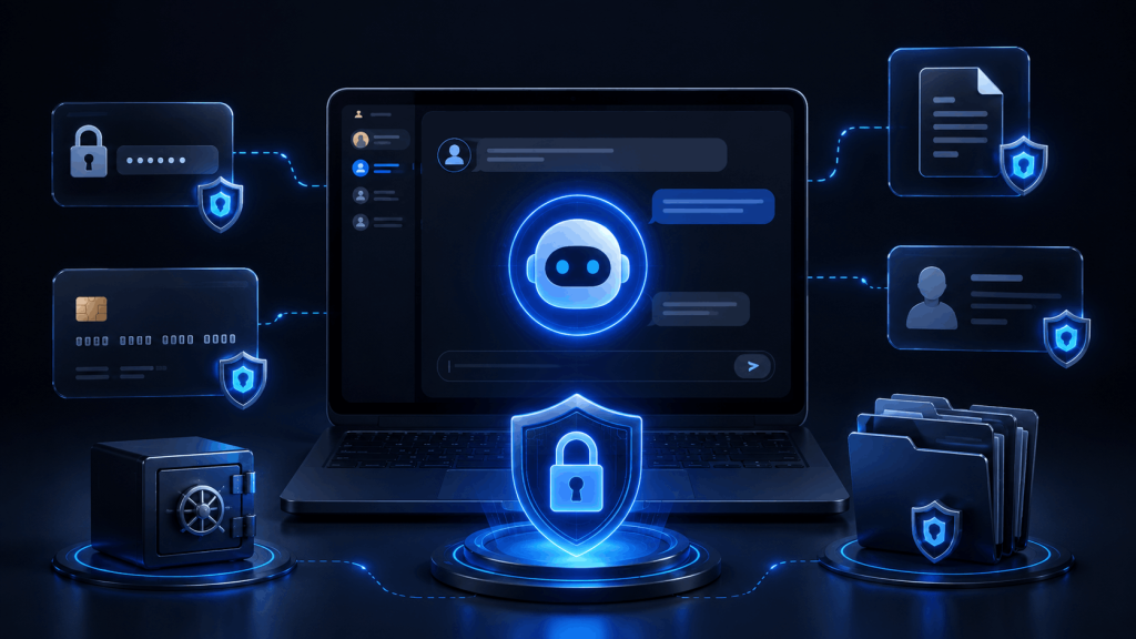 Protecting passwords, bank details and private documents when using AI chat