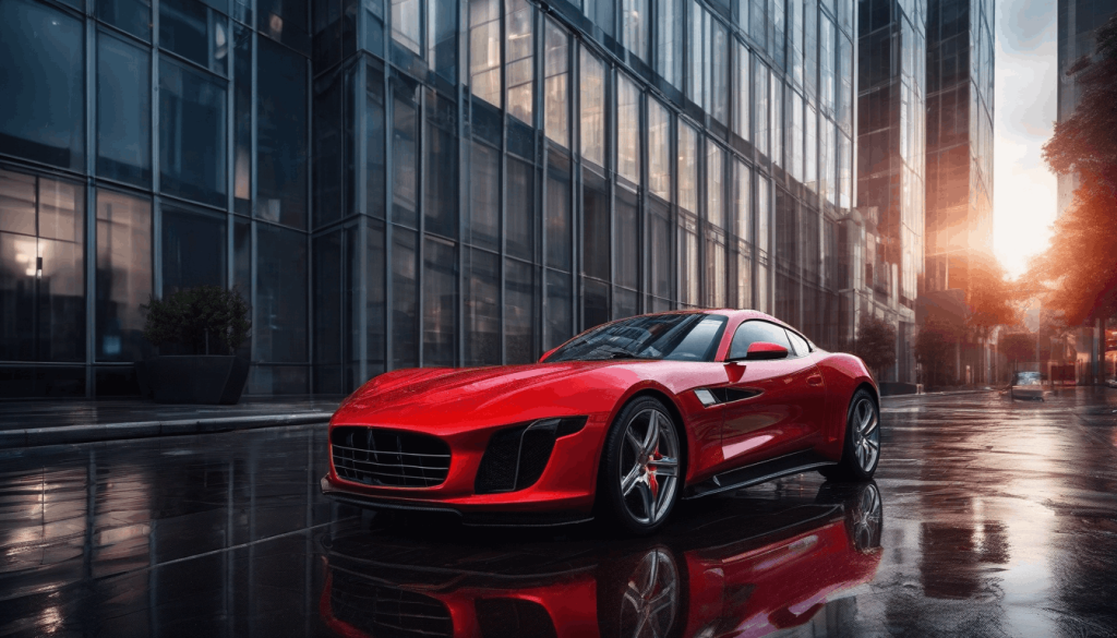Unlimited AI image generator generated example red car imaged