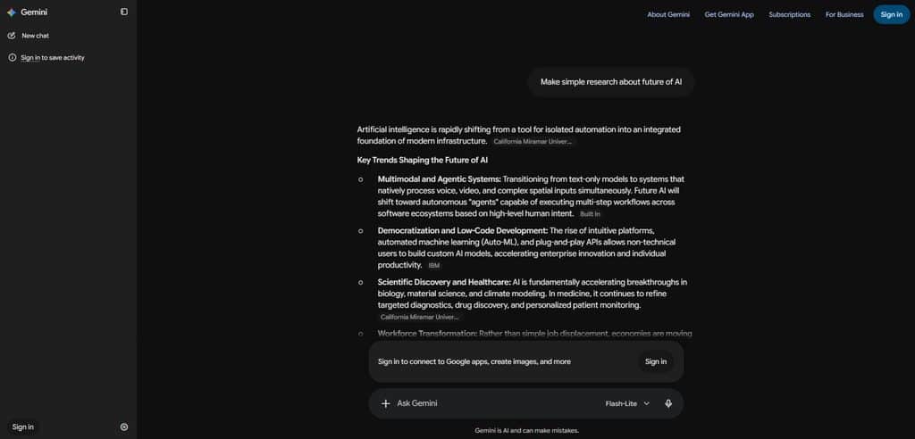 Gemini Deep Research plan and available source selection