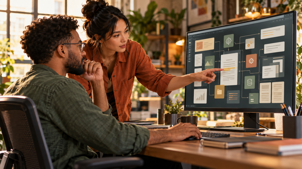 AI product team organizing documents, memory and tools for a context-aware AI agent